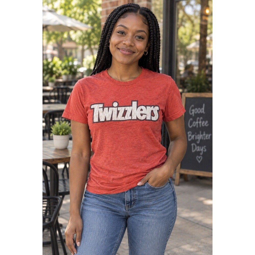 Twizzlers Candy Logo T-Shirt Unisex Small Red Distressed Graphic Alstyle Tee